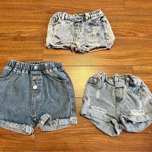 Toddler Girl 4T Denim Shorts Bundle Shein Distressed Ruffle